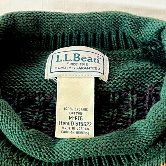 LL Bean Men's Signature Organic Cotton Rollneck Sweater, Fair Isle, Medium - Picture 3 of 3